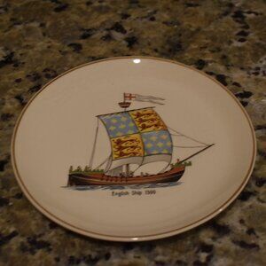 Salem Ovenproof 23K Gold English Ship 1300 Plate